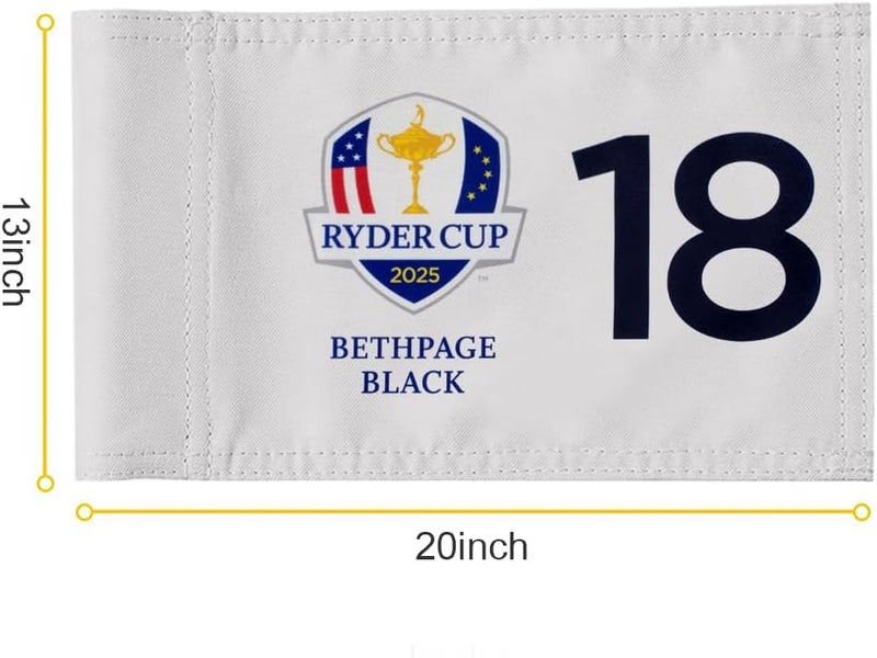 2BUT 2025 Bethpage Black Golf Pin Flag Practic Putting Green Golf Flag For Backyard Garden Double-Sewn 600D Nylon Miniature Pin Flag Regulation Tube Flag (20"x13"(18)) - Image 2